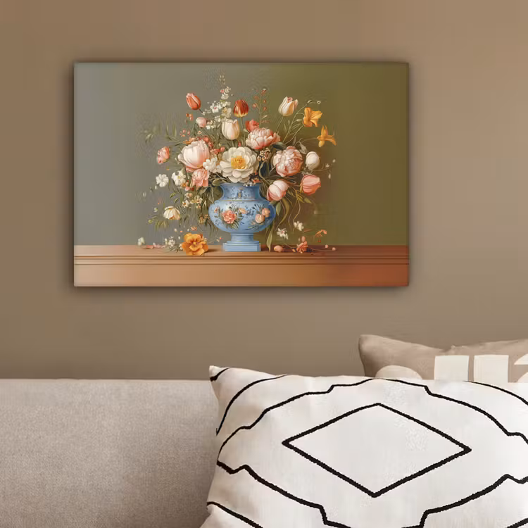 Neutral - Bloemen - Boeket - Vaas canvas 2cm klein -sfeer3