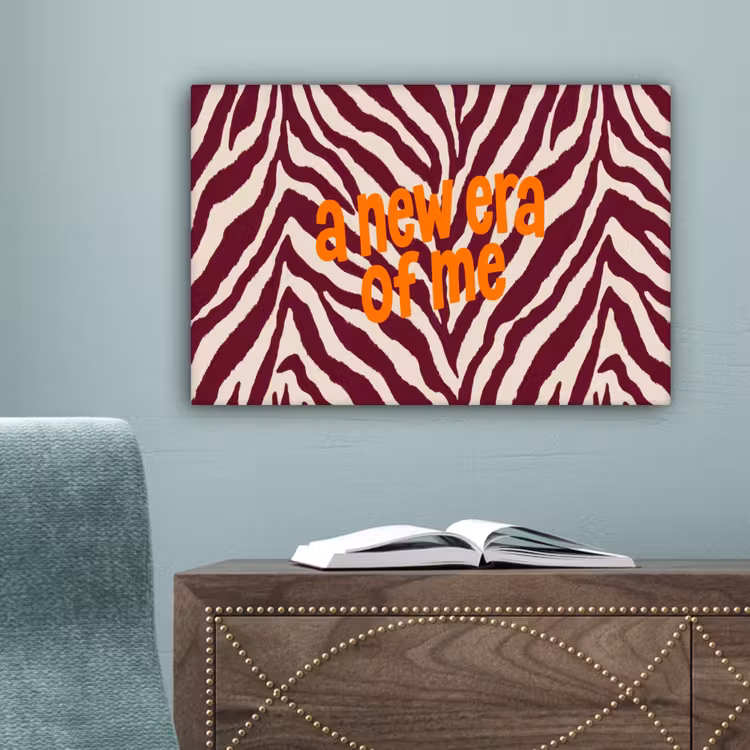 New era - Bordeaux - Zebraprint canvas 2cm klein -sfeer4