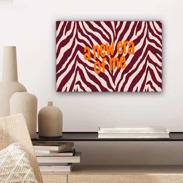 New era - Bordeaux - Zebraprint canvas 2cm klein -sfeer6