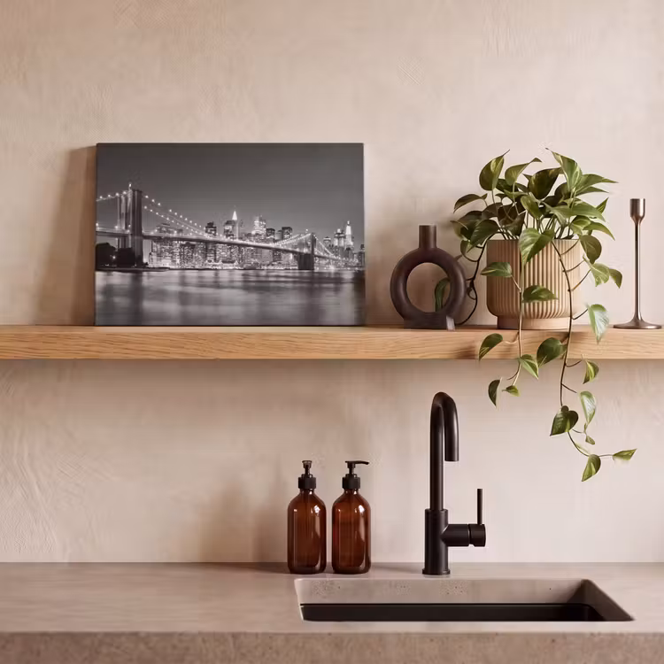 New York - Brug - Brooklyn - Zwart wit - Architectuur canvas 2cm klein -sfeer3