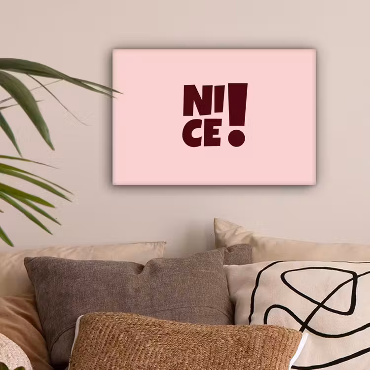 Nice - Uitroepteken - Roze canvas 2cm klein -z3d