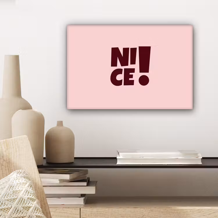 Nice - Uitroepteken - Roze canvas 2cm klein -sfeer3