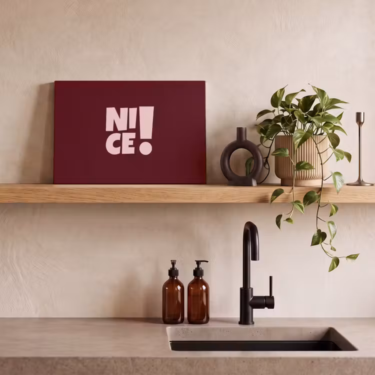 Nice - Uitroepteken - Rood canvas 2cm klein -sfeer3