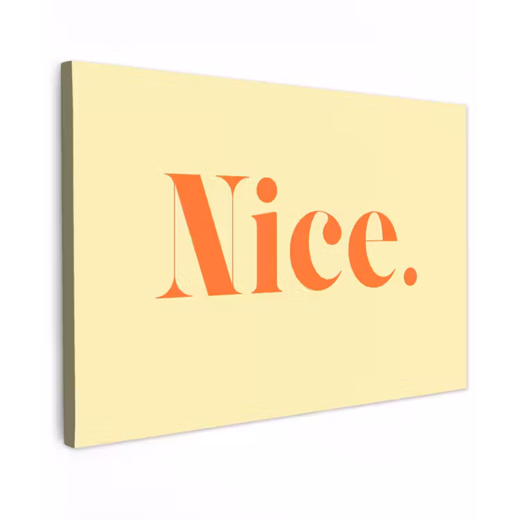 Nice - Oranje - Geel - Minimalistisch canvas 2cm klein -z3d