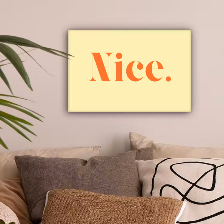 Nice - Oranje - Geel - Minimalistisch canvas 2cm klein -sfeer1