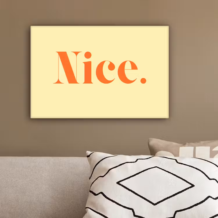 Nice - Oranje - Geel - Minimalistisch canvas 2cm klein -sfeer3
