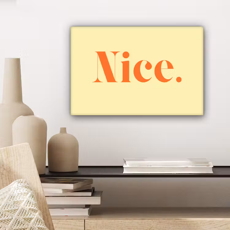 Nice - Oranje - Geel - Minimalistisch canvas 2cm klein -sfeer6