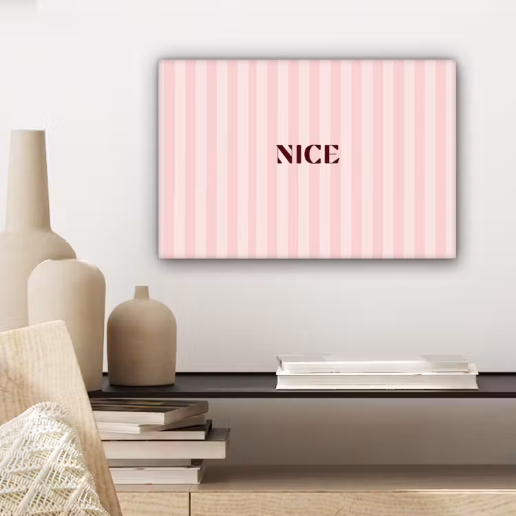 Nice - Strepen - Roze canvas 2cm klein -sfeer6