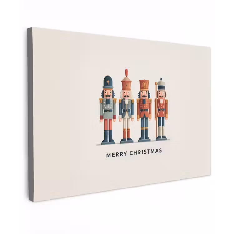 Notenkrakers - Minimalistisch - Kerst - Beige canvas 2cm klein -z3d