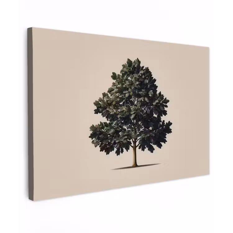 Eikenboom - Schaduw - Egaal canvas 2cm klein -z3d