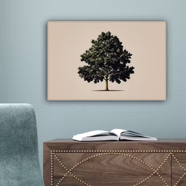 Eikenboom - Schaduw - Egaal canvas 2cm klein -sfeer4