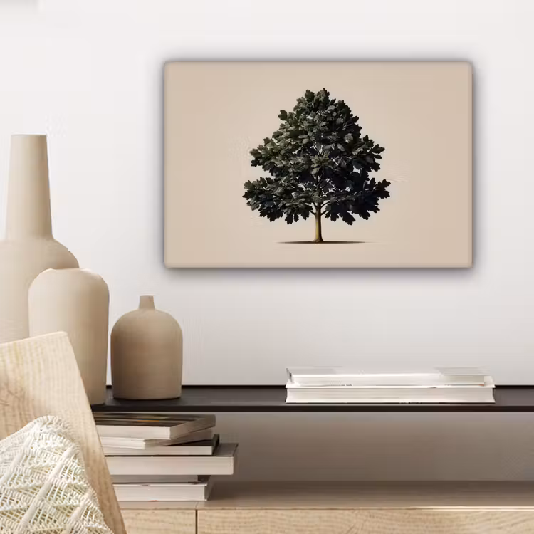 Eikenboom - Schaduw - Egaal canvas 2cm klein -sfeer6