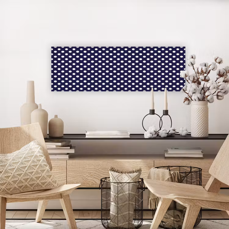 Oceaan - Stippen - Blauw - Wit canvas 2cm klein 828 -sfeer6