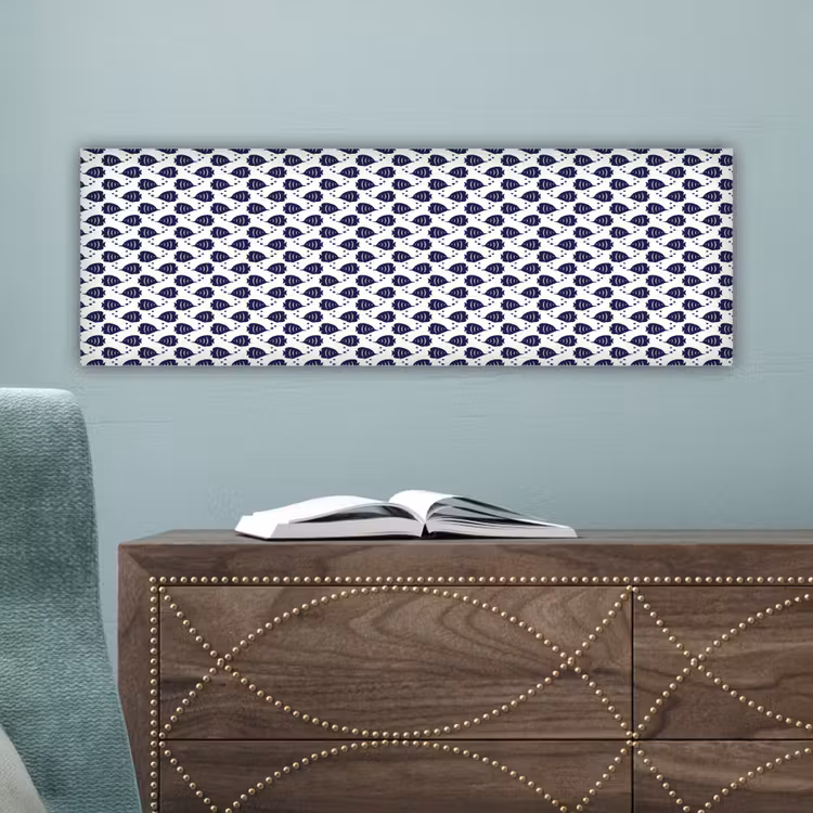Oceaan - Vis - Blauw - Wit canvas 2cm klein 828 -sfeer4