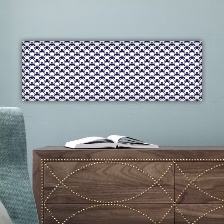 Oceaan - Octo - Blauw - Wit canvas 2cm klein 828 -sfeer4