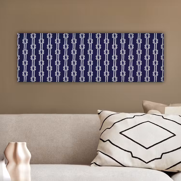 Oceaan - Touw - Blauw - Wit canvas 2cm klein 828 -sfeer3