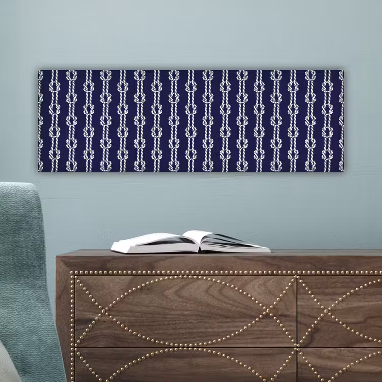 Oceaan - Touw - Blauw - Wit canvas 2cm klein 828 -sfeer4