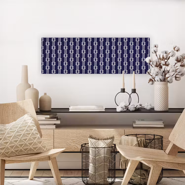 Oceaan - Touw - Blauw - Wit canvas 2cm klein 828 -sfeer6