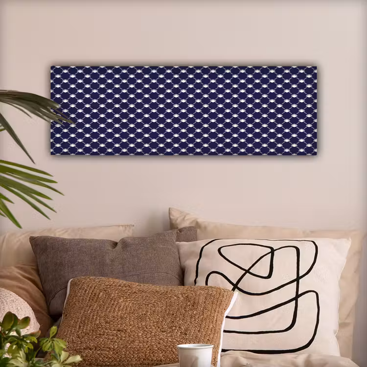 Oceaan - Schelp - Blauw - Wit canvas 2cm klein 828 -sfeer1