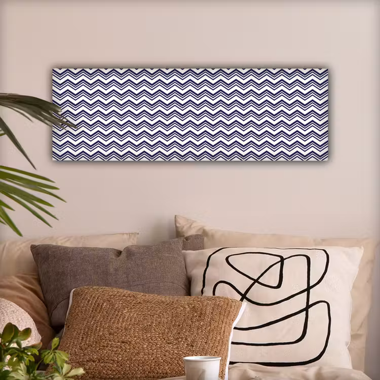 Oceaan - Golven - Blauw - Wit canvas 2cm klein 828 -sfeer1