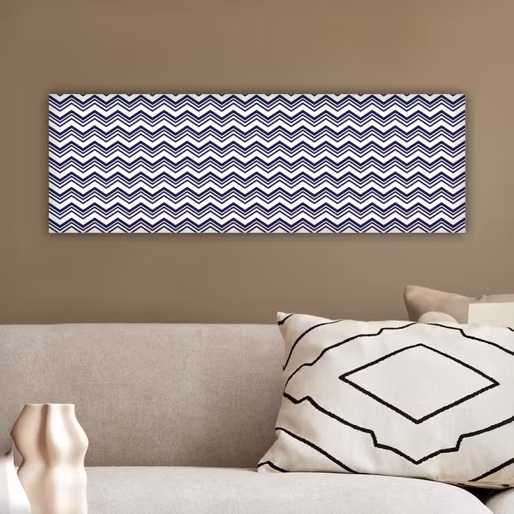 Oceaan - Golven - Blauw - Wit canvas 2cm klein 828 -sfeer3