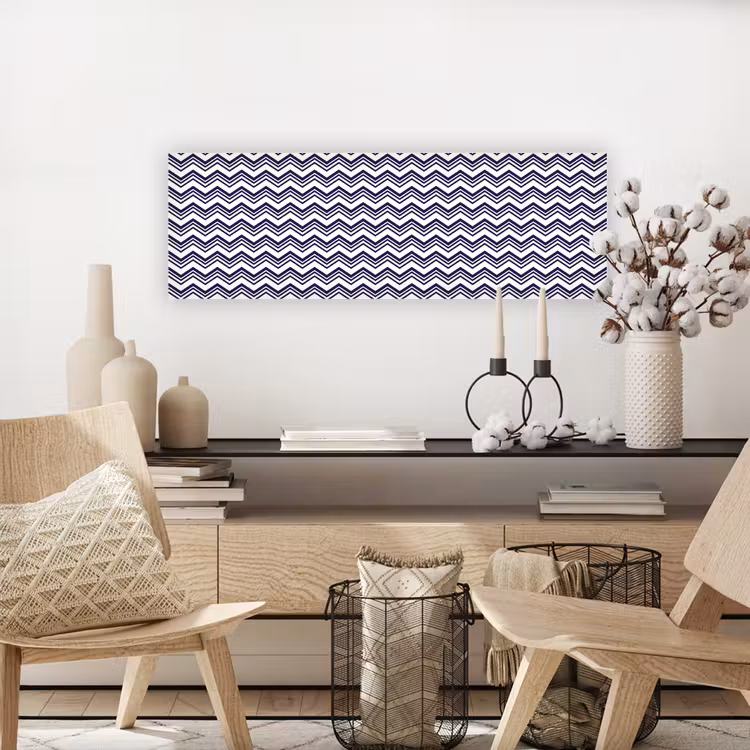 Oceaan - Golven - Blauw - Wit canvas 2cm klein 828 -sfeer6