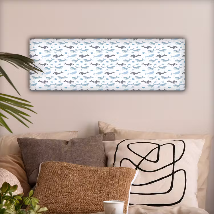 Oceaan - Walvis - Orka - Blauw canvas 2cm klein 828 -sfeer1