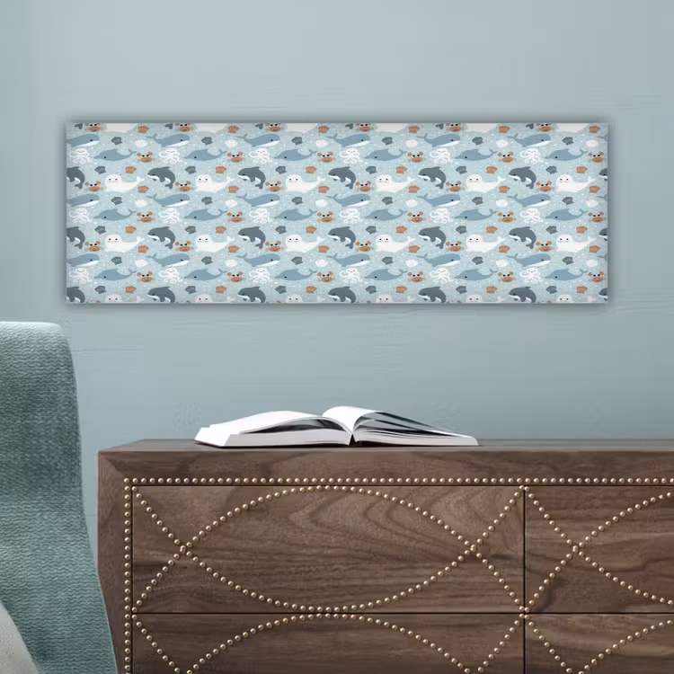 Oceaan - Walvis - Zeehond - Krab canvas 2cm klein 828 -sfeer4