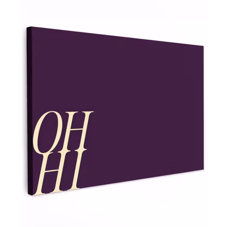 Oh hi - Paars - Cursief canvas 2cm klein -z3d