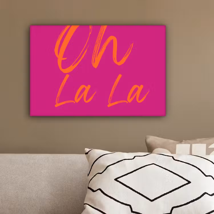 Oh la la - Oranje - Roze canvas 2cm klein -sfeer3