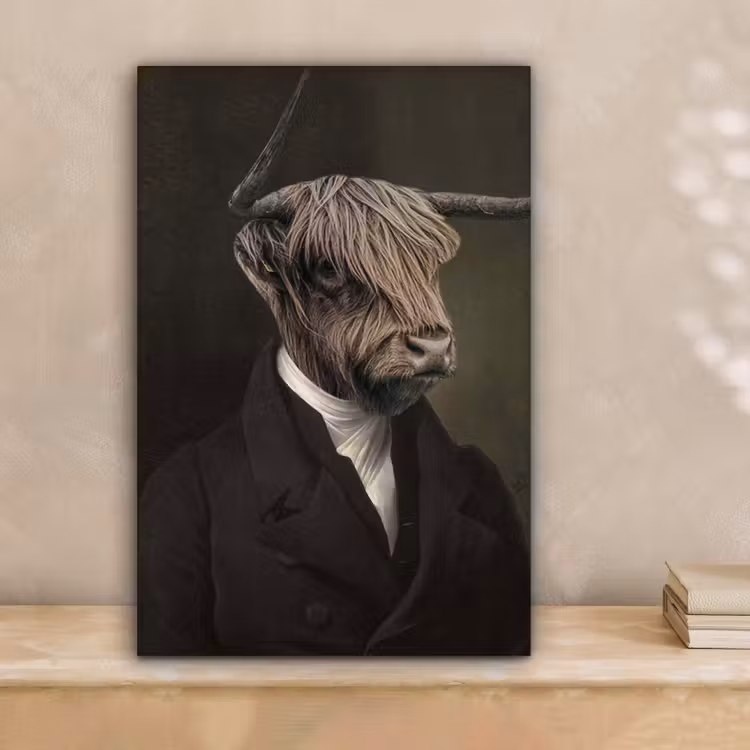 Oude Meesters - Schotse Hooglander - Dieren canvas 2cm klein -sfeer1