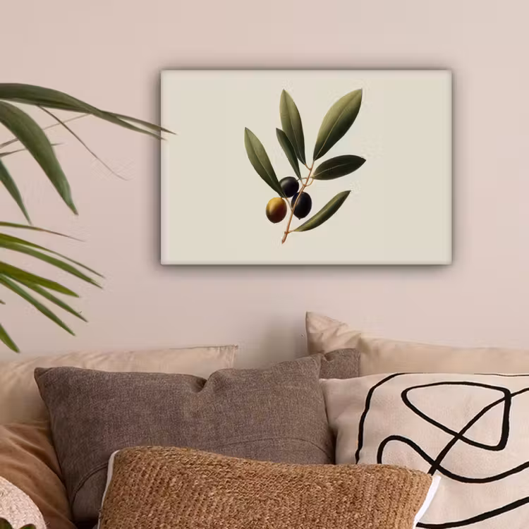 Olijftak - Donkergroen - Olijven canvas 2cm klein -sfeer1