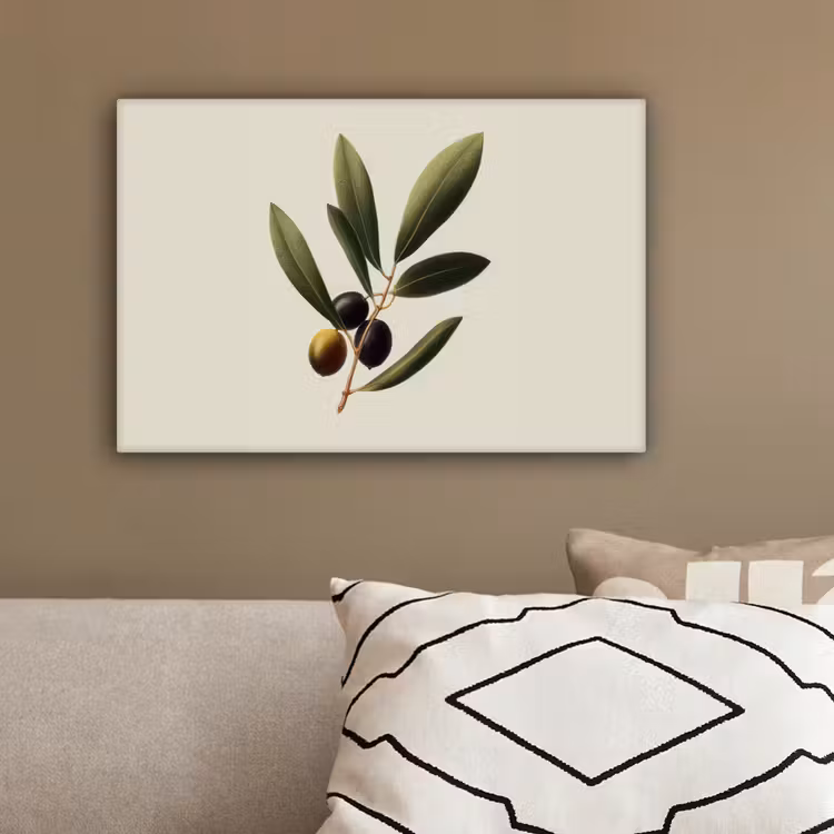Olijftak - Donkergroen - Olijven canvas 2cm klein -sfeer3