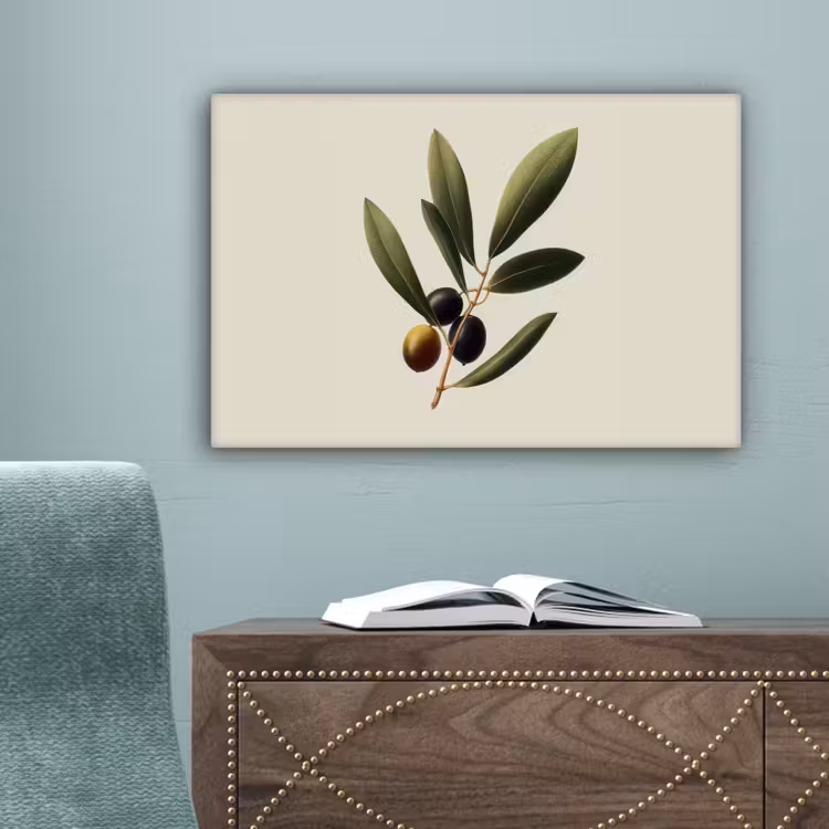 Olijftak - Donkergroen - Olijven canvas 2cm klein -sfeer4