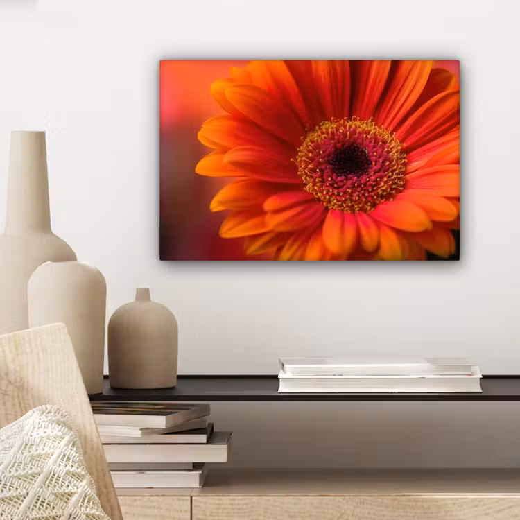Oranje - Gerbera - Intens canvas 2cm klein -sfeer6