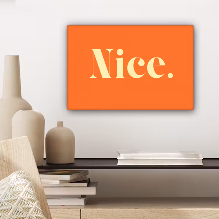 Oranje - Gebroken wit - Nice canvas 2cm klein -sfeer6