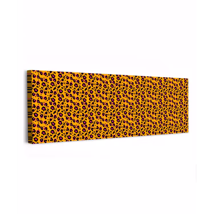 Oranje - Roze - Panterprint canvas 2cm klein 828 -z3d