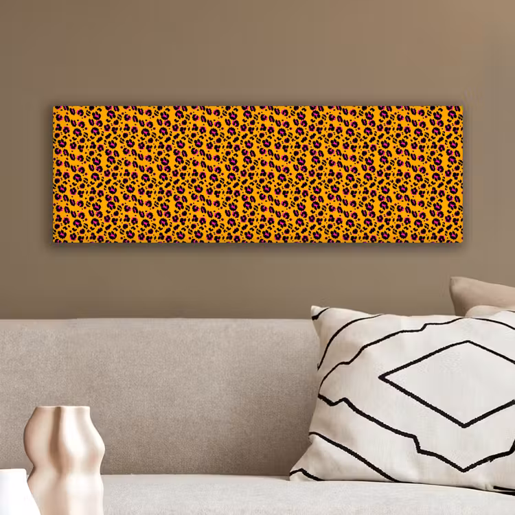 Oranje - Roze - Panterprint canvas 2cm klein 828 -sfeer3