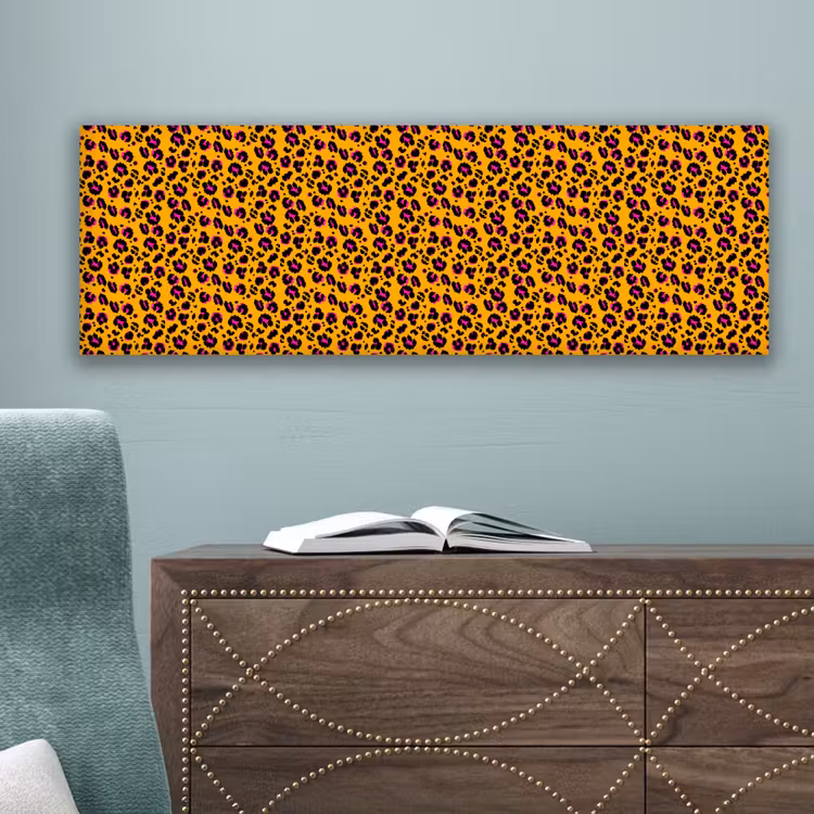 Oranje - Roze - Panterprint canvas 2cm klein 828 -sfeer4