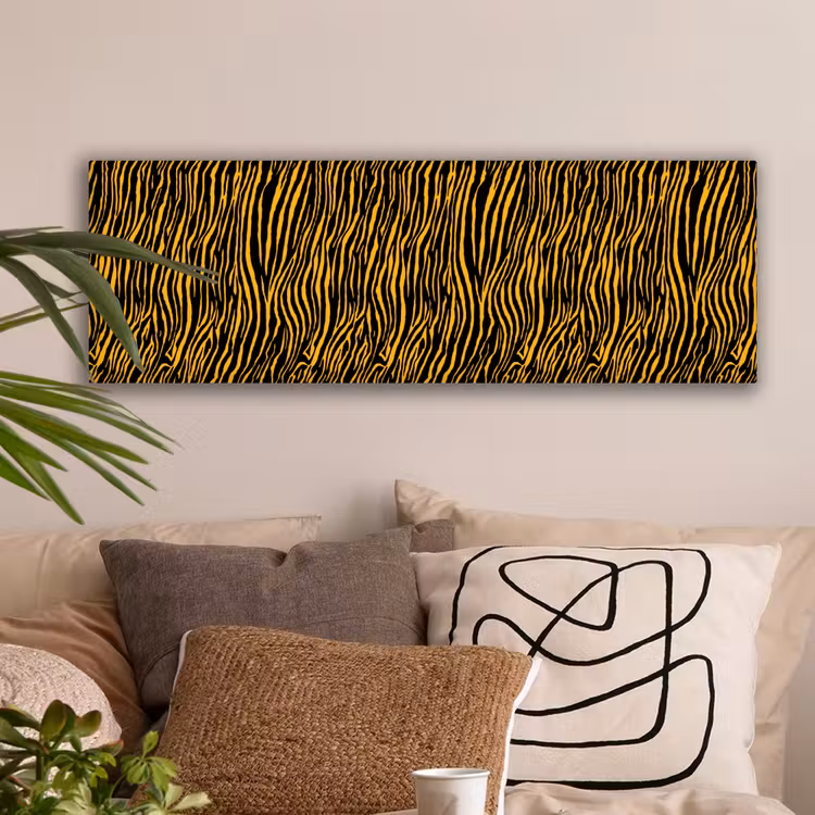 Oranje - Tijger - Zwart - Patroon canvas 2cm klein 828 -sfeer1