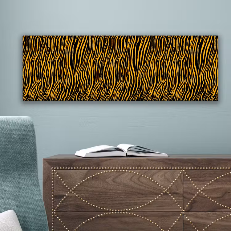 Oranje - Tijger - Zwart - Patroon canvas 2cm klein 828 -sfeer4