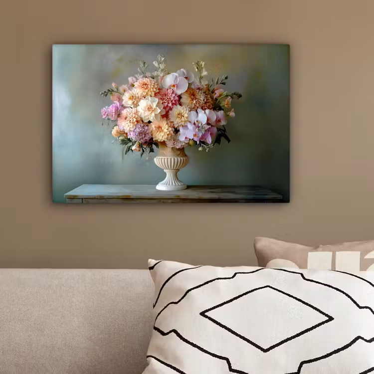 Orchidee - Boeket - Vaas - Bloemen canvas 2cm klein -sfeer3