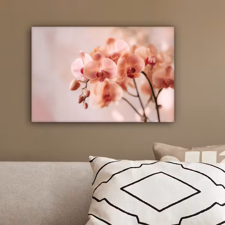 Orchidee - Bloemen - Roze - Bloemblaadjes canvas 2cm klein -sfeer3