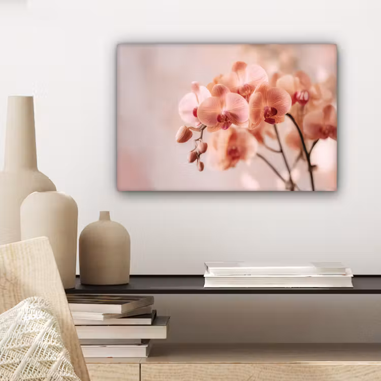 Orchidee - Bloemen - Roze - Bloemblaadjes canvas 2cm klein -sfeer6