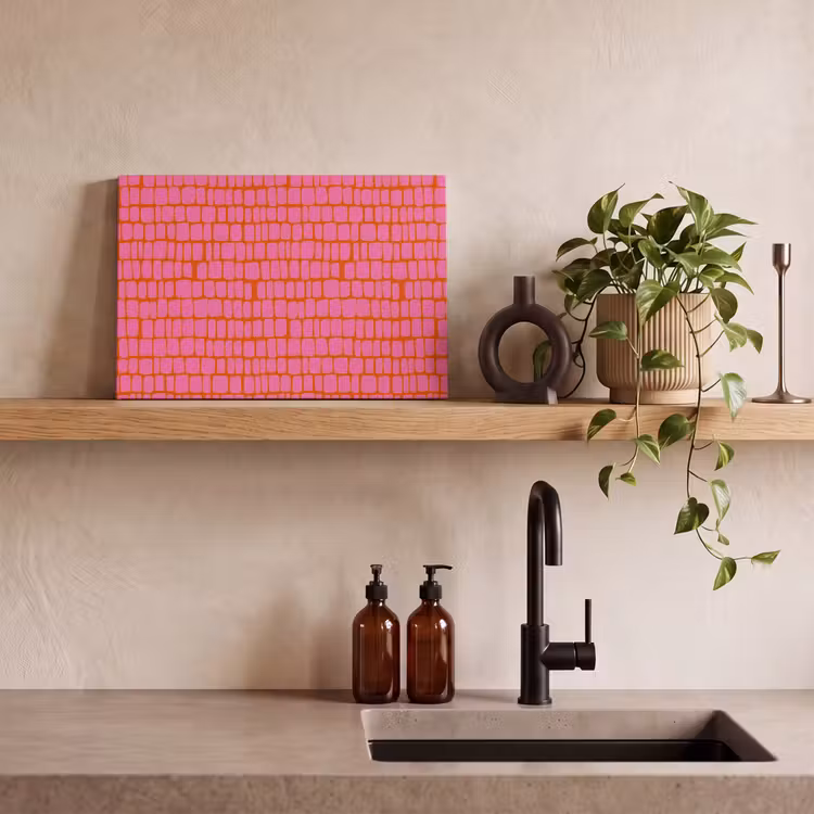 Organisch - Raster - Roze canvas 2cm klein 34 -sfeer3