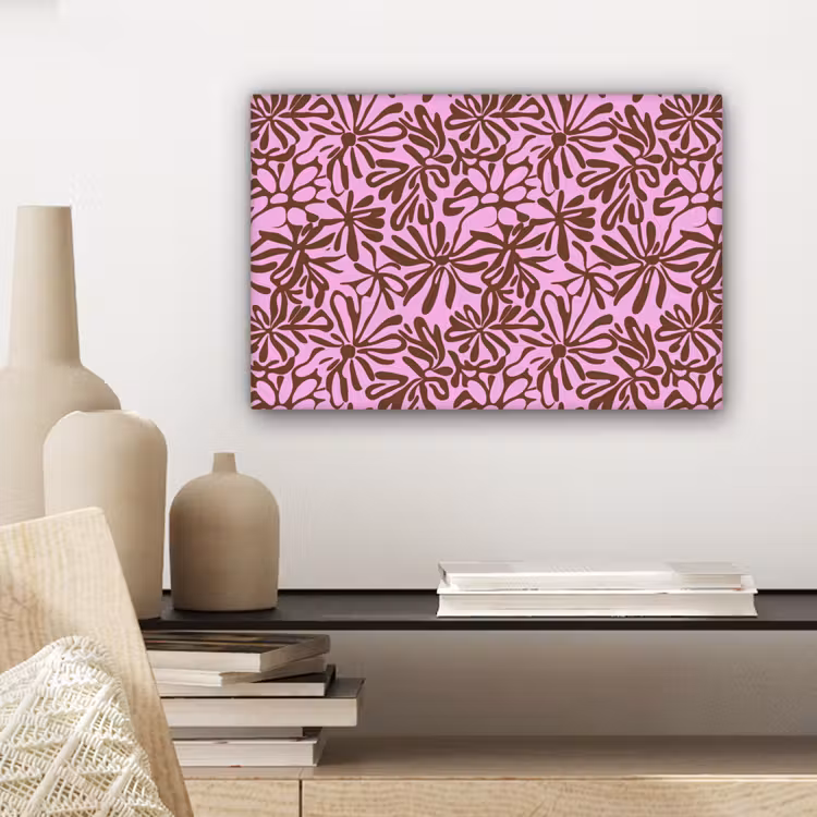 Organisch - Patroon - Roze canvas 2cm klein 34 -sfeer6