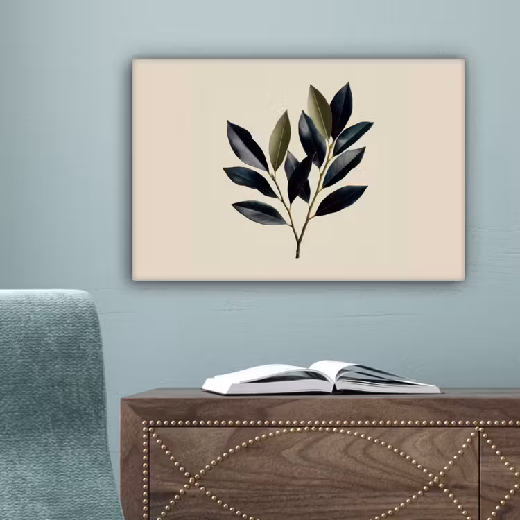 Ovaal - Olijfgroen - Simpel canvas 2cm klein -sfeer4