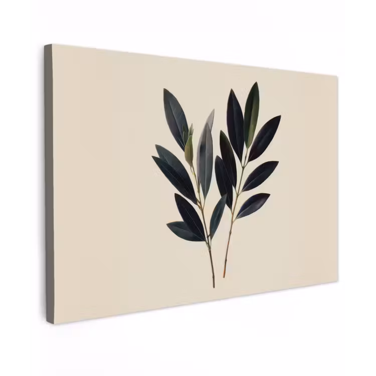 Ovaalvormige bladeren - Diep groen - Symmetrisch canvas 2cm klein -z3d