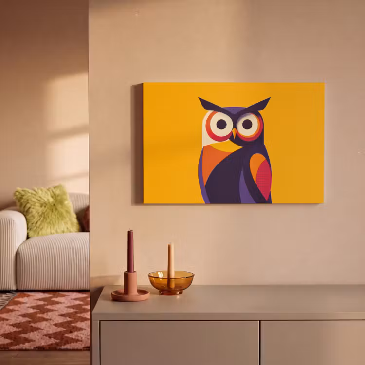 Uil - Grafisch - Kleurrijk - Ogen canvas 2cm klein -sfeer1