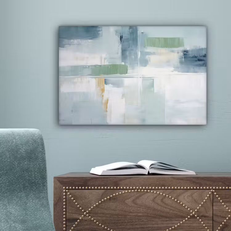 Verf - Moderne kunst - Abstract - Grijs canvas 2cm klein -sfeer4